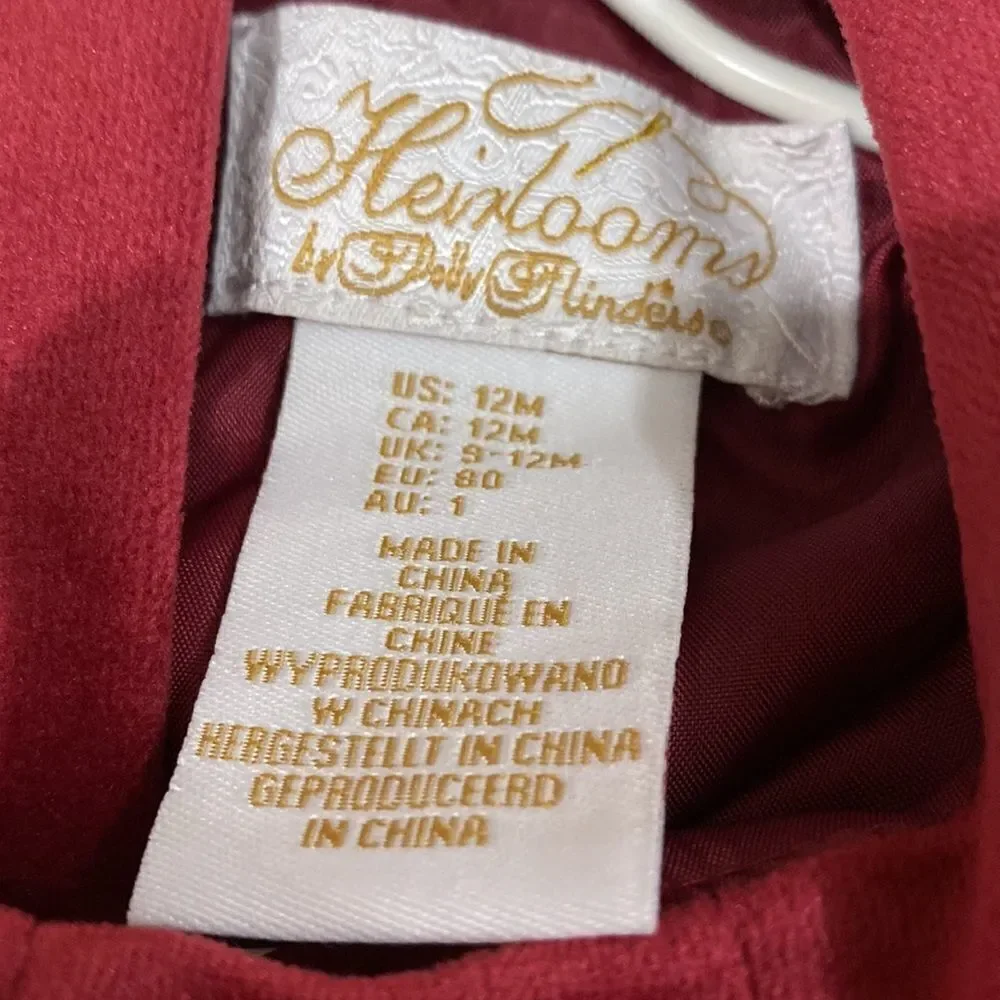 Burgundy Baby Girl Infant Velvet Christmas Dress